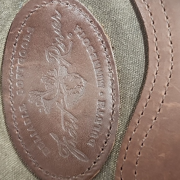 Frost River Stylish Olive & Brown Leather Canvas Unisex Crossbody SaddleBag - Picture 2 of 14